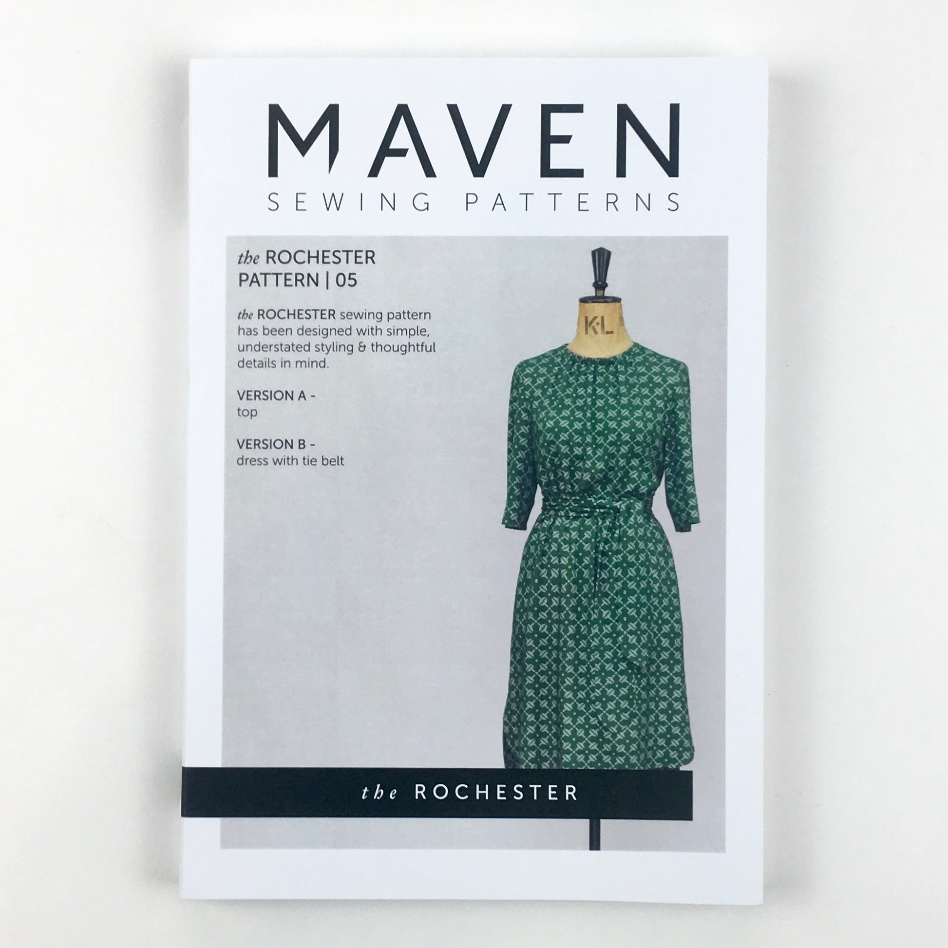 VERSION A | The Rochester Top is mid-hip length and great to wear with jeans. VERSION B | The Rochester Dress is knee length with a self-tie belt and in-seam pockets. Indie sewing patterns, contemporary and modern sewing patterns made in the UK.