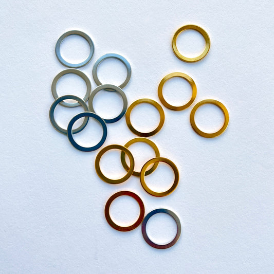 Small metal ring with 10mm internal diameter, Flat Metal Ring. For use within bra making and swimwear. Can be used to make adjustable straps too! Gold ring or silver ring