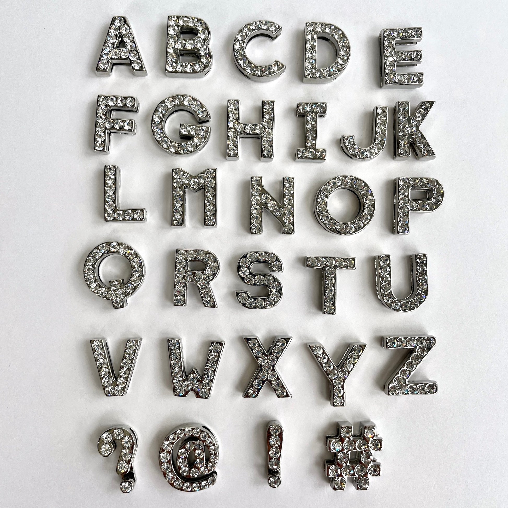 20mm diamante crystal alphabet letters and symbols-KLEINS-DEADSTOCK-HABERDASHERY