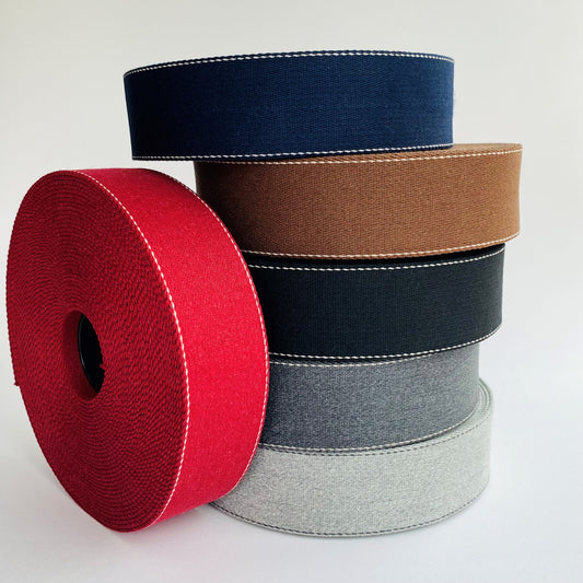 40mm wide Recycled Cotton & Recycled  Polyester belt webbing bag strap - Kleins Haberdashery