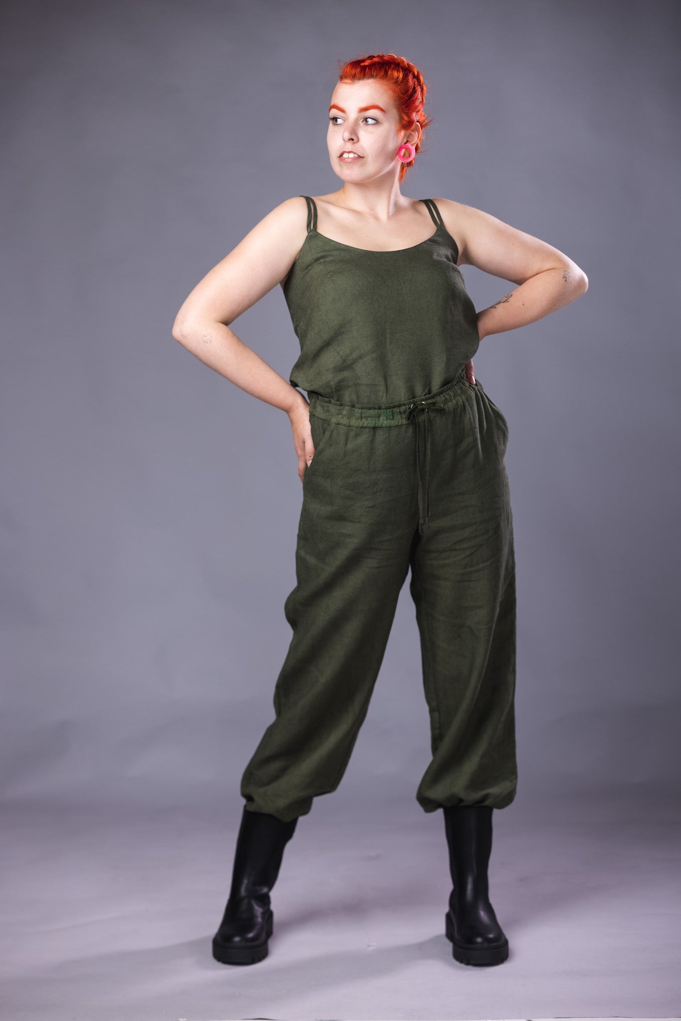 The Simone Set a camisole and pull on trouser sewing pattern, camisole, faux jumpsuit pattern indie sewing patterns, contemporary and modern sewing patterns made in the UK.