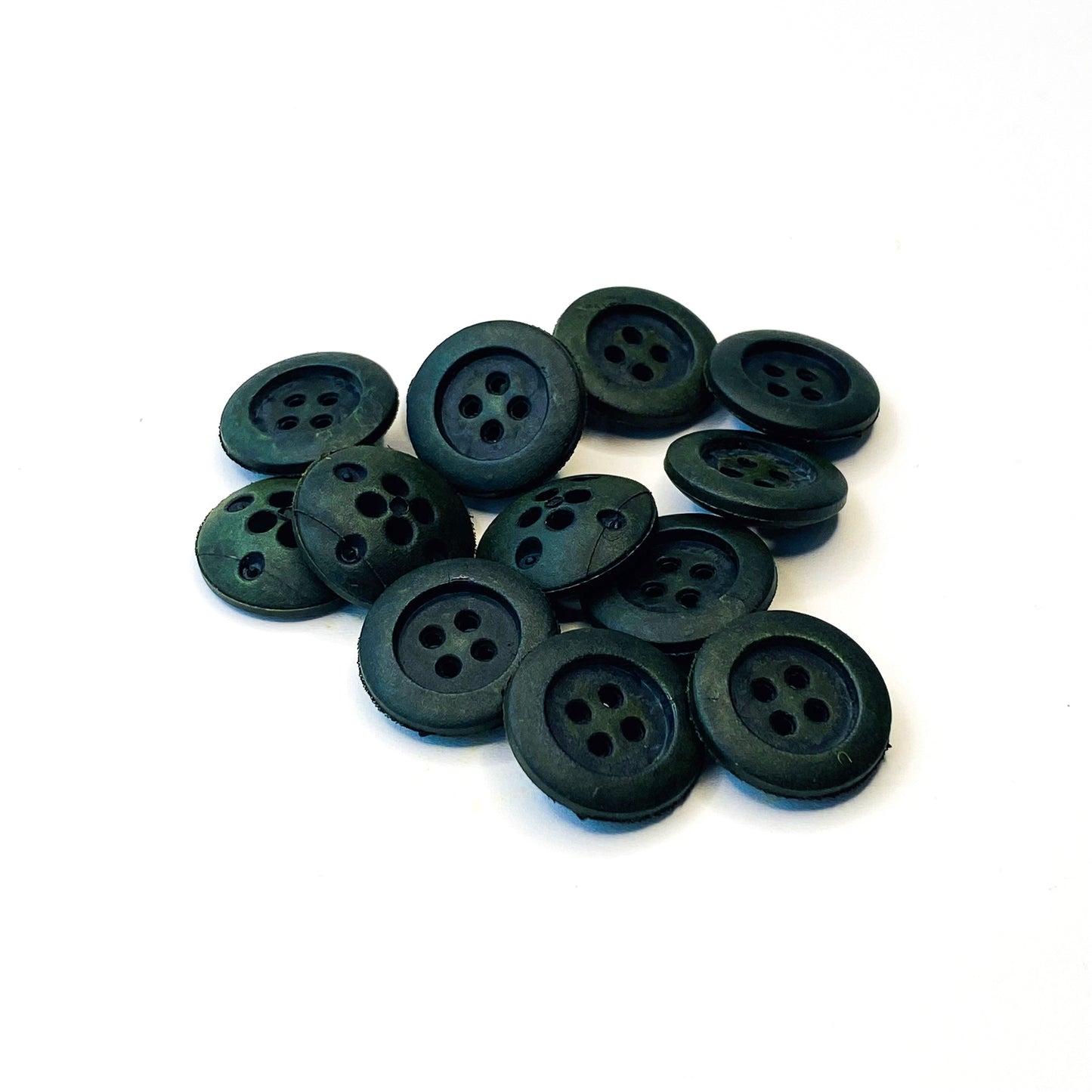 18mm Dark Green Rubber Button