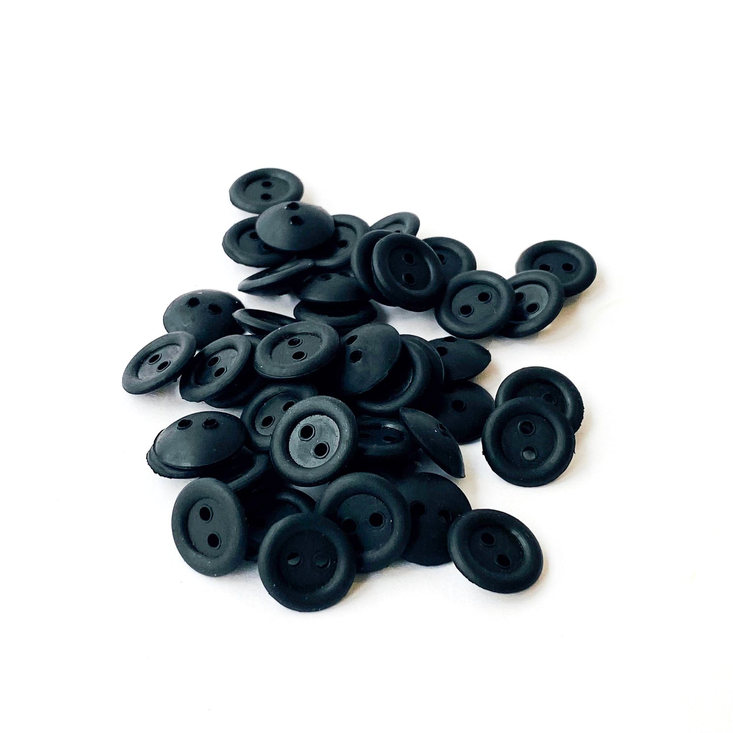 13mm Black Rubber Button