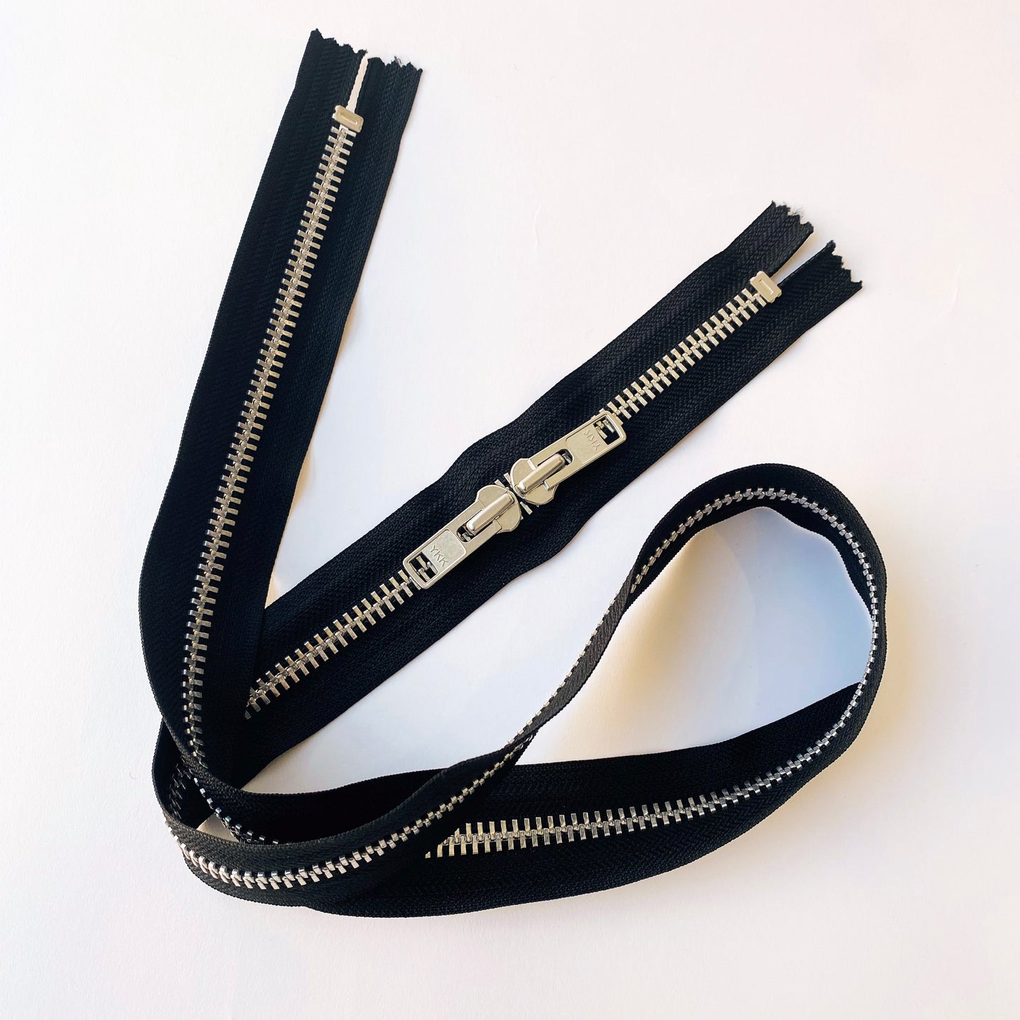 #10 Head to Head Closed End Silver Zip by YKK - 100cm