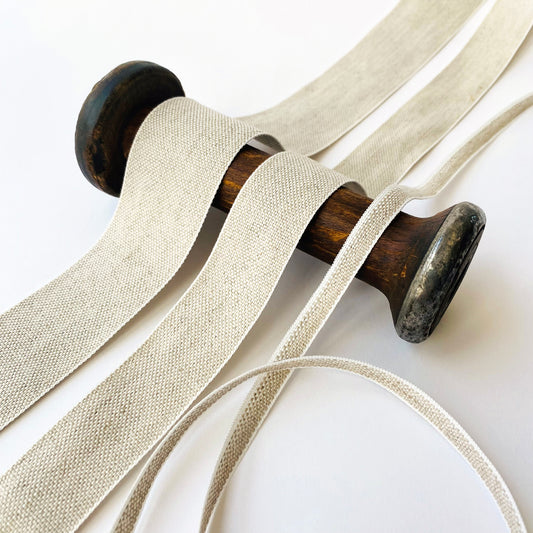 French Linen Ribbon - 5 widths - Kleins Haberdashery