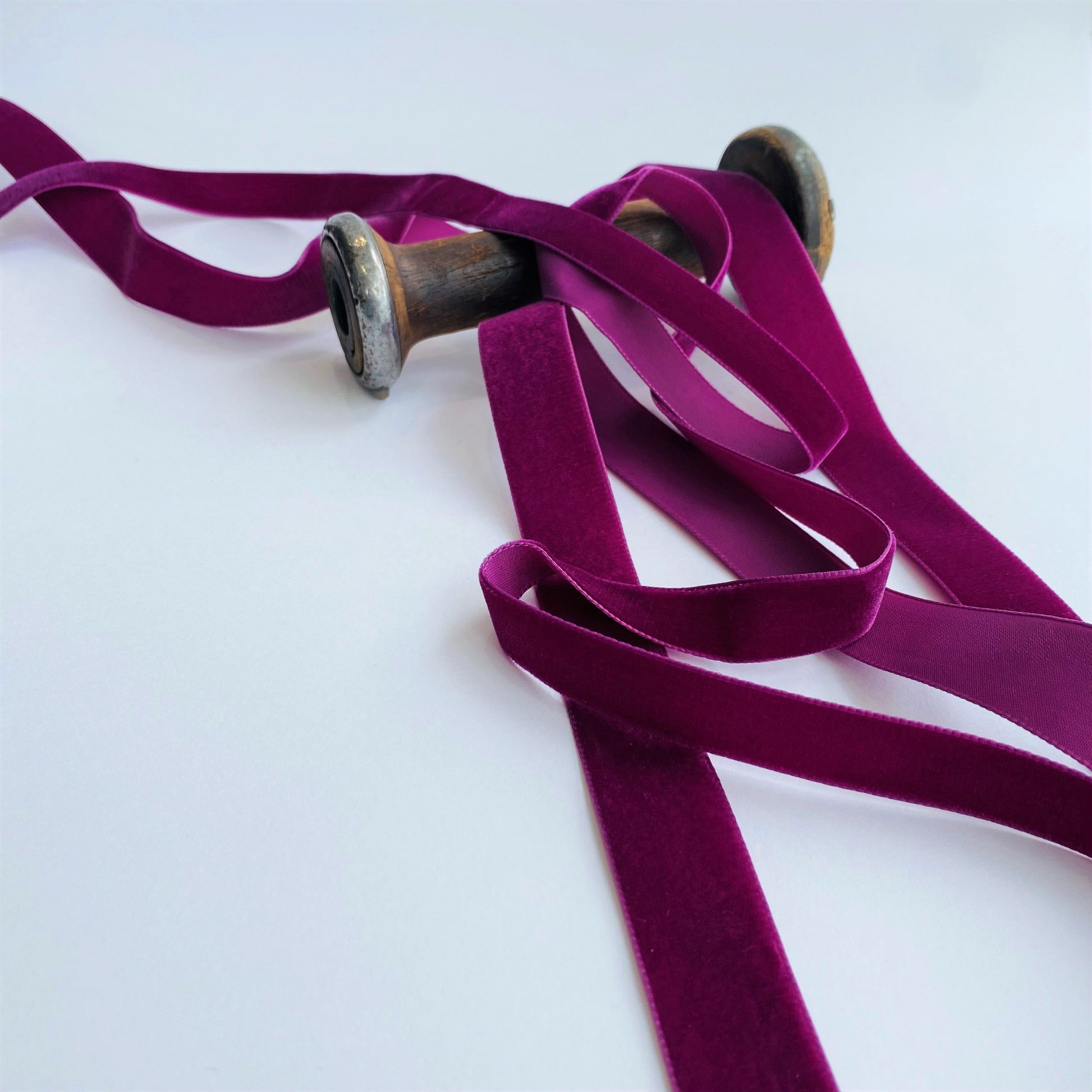 Fuchsia Velvet Ribbon by Klein - Kleins Haberdashery
