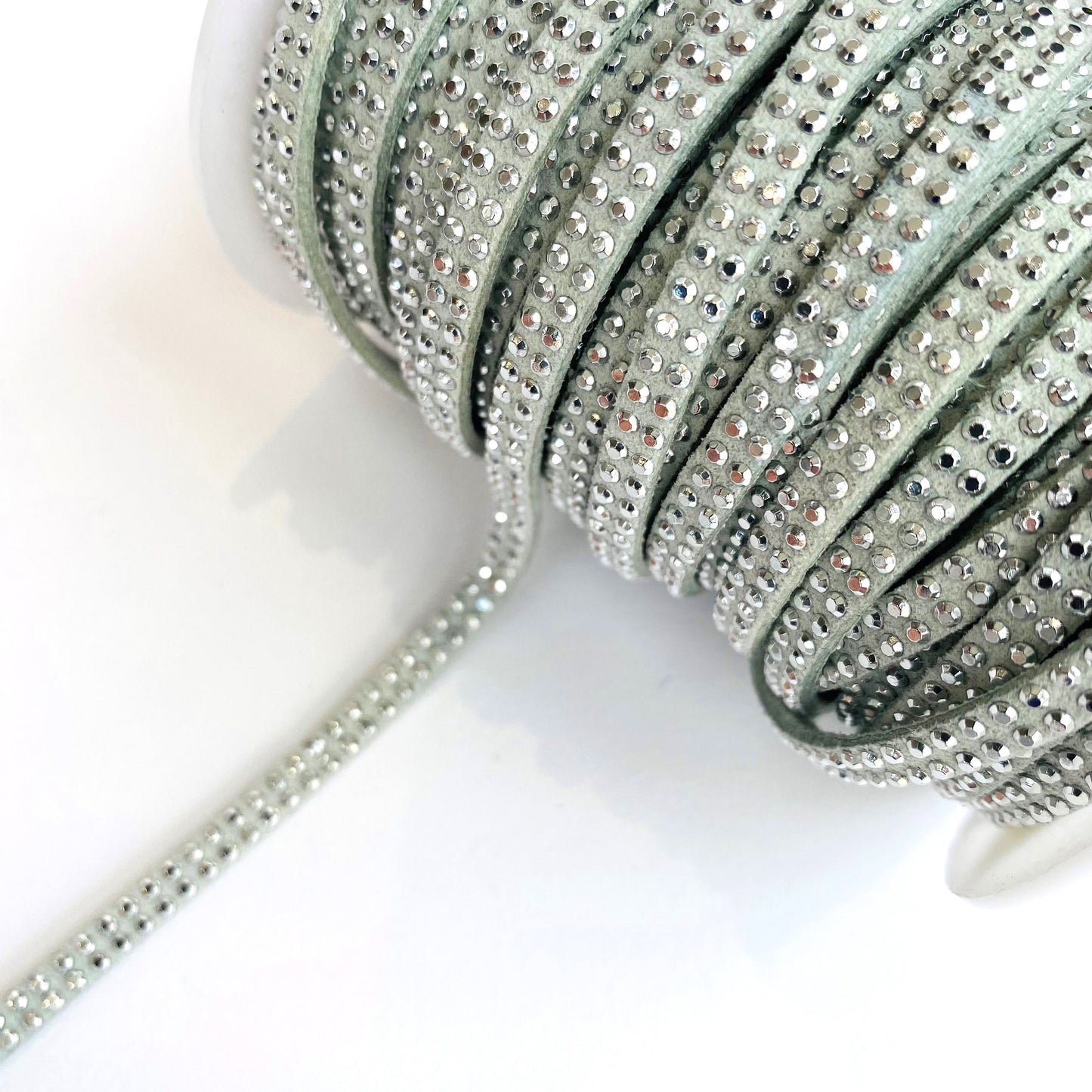 5mm Faux Suede Leather Studded Trim