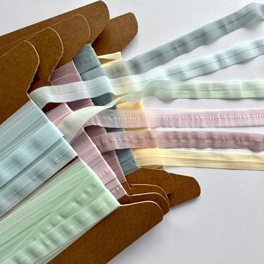 Mousseline Chiffon Fold Over Elastic Binding - Pastels