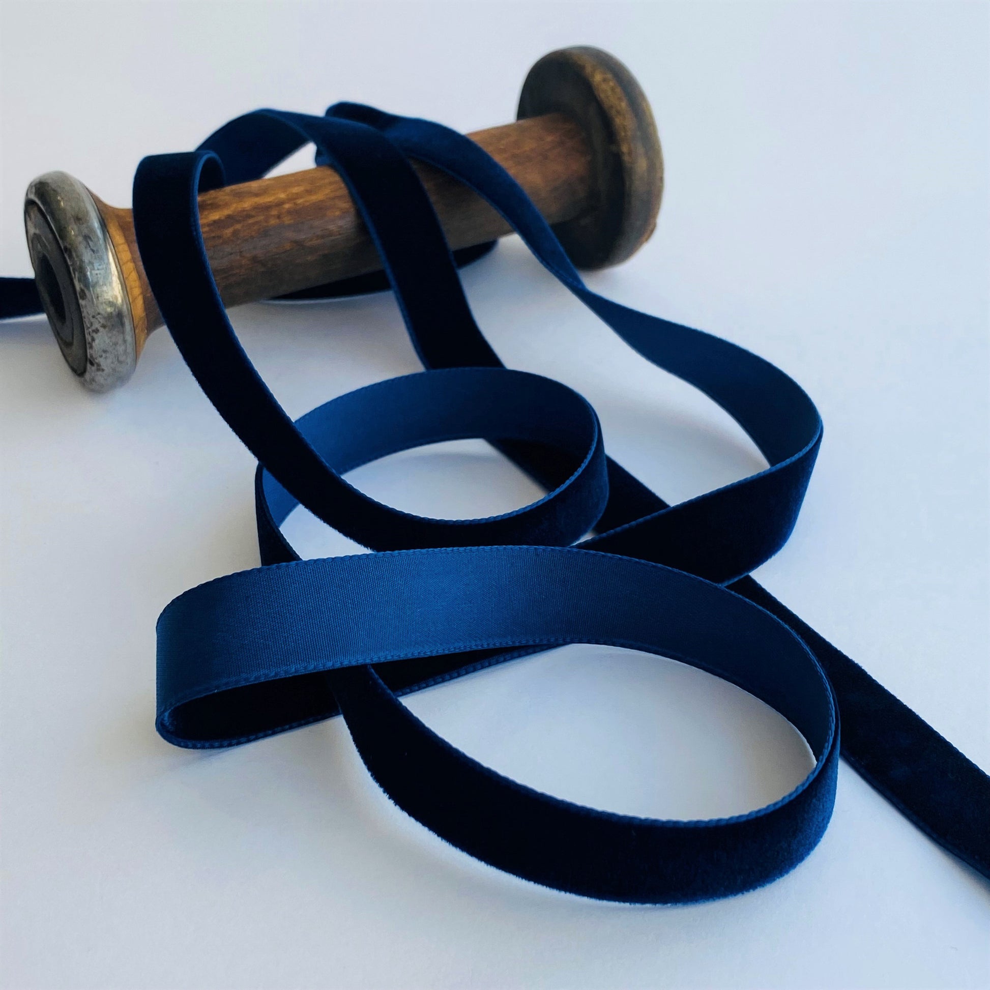 Navy Velvet Ribbon by Klein - Kleins Haberdashery