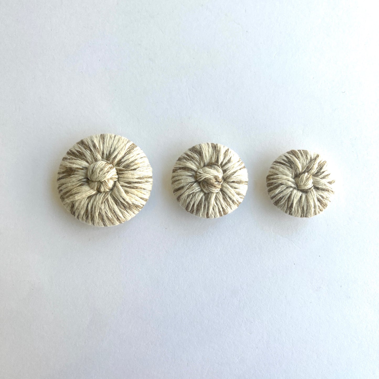 statement button, 2.3cm button, 1" button. brown jacket button, corded button with knitted centres in large sizes. soutache cord button, passementarie buttons, 1980s button, 1940s button Vintage button. Natural colour button, ivory, stone, beige, string colour button available in 3 sizes