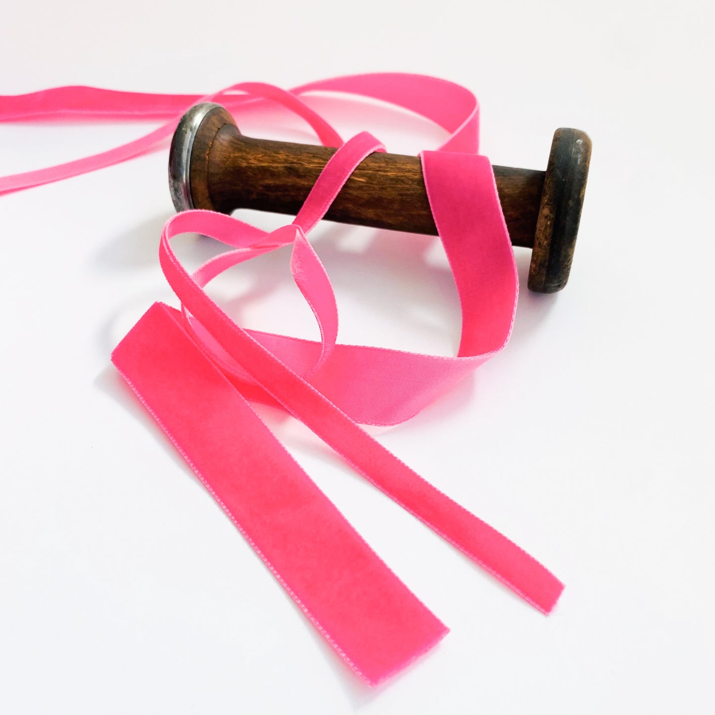 Shocking Pink Velvet Ribbon by Klein - Kleins Haberdashery