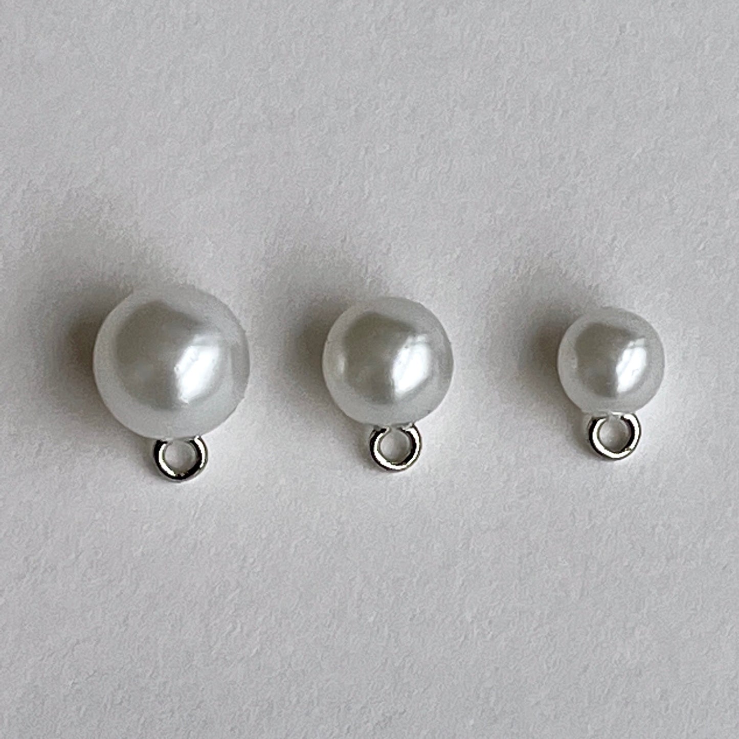 Pearl Bridal Buttons with Metal Shanks