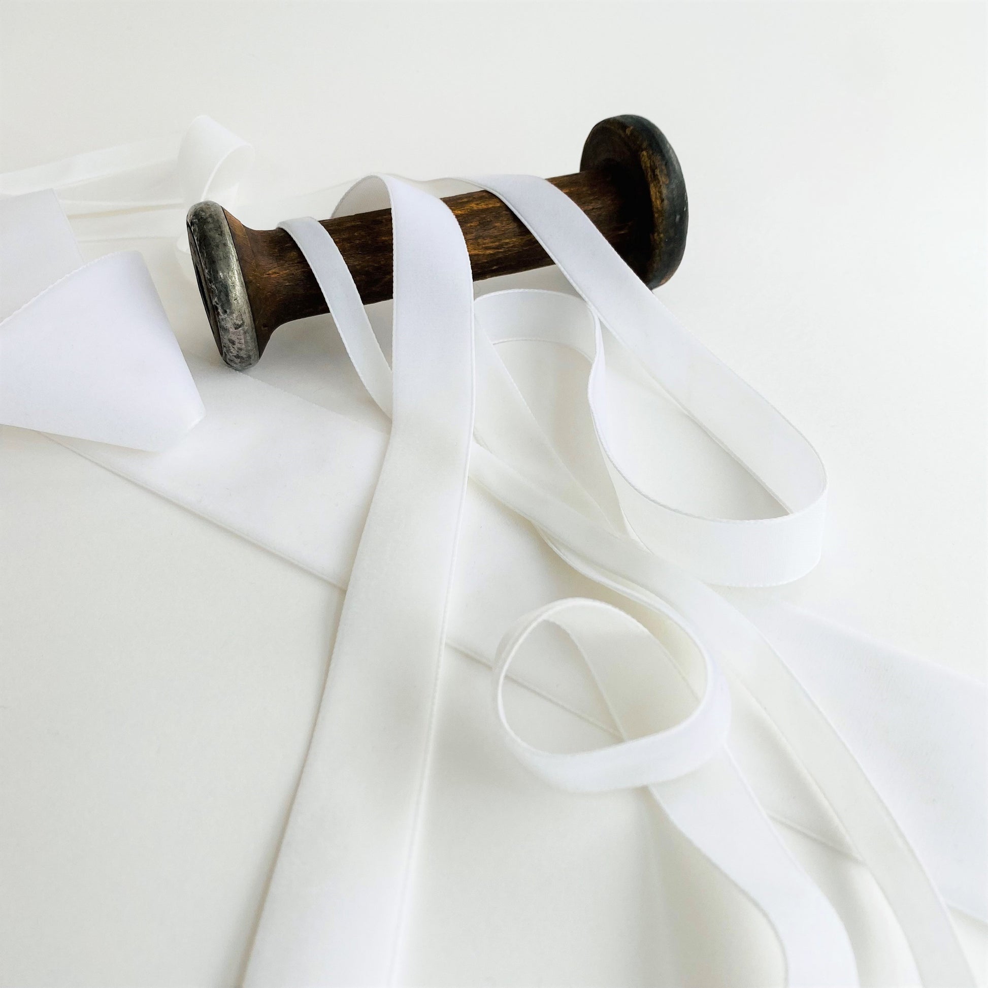 White Velvet Ribbon by Klein - Kleins Haberdashery