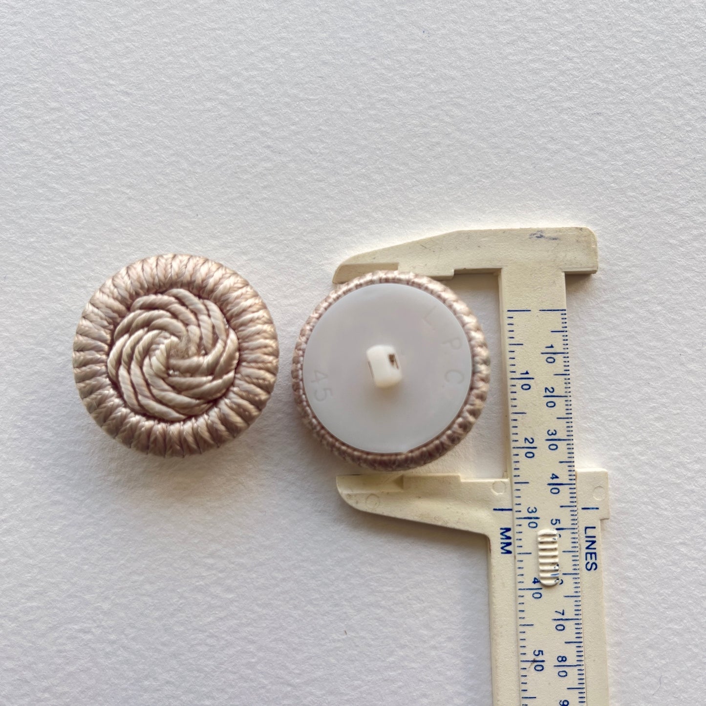 statement coat button, 2.9cm button, 1.25" button. Beigejacket button, silk corded button with knitted centres  in large sizes. soutache cord button, passementarie buttons, Vintage button.