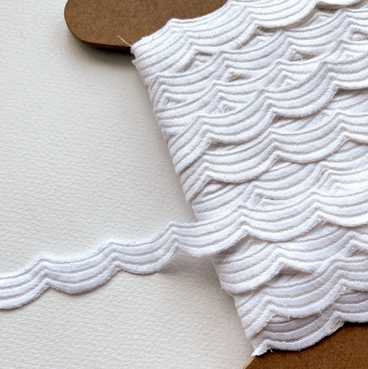 'Waves' Scalloped Embroidered Trim
