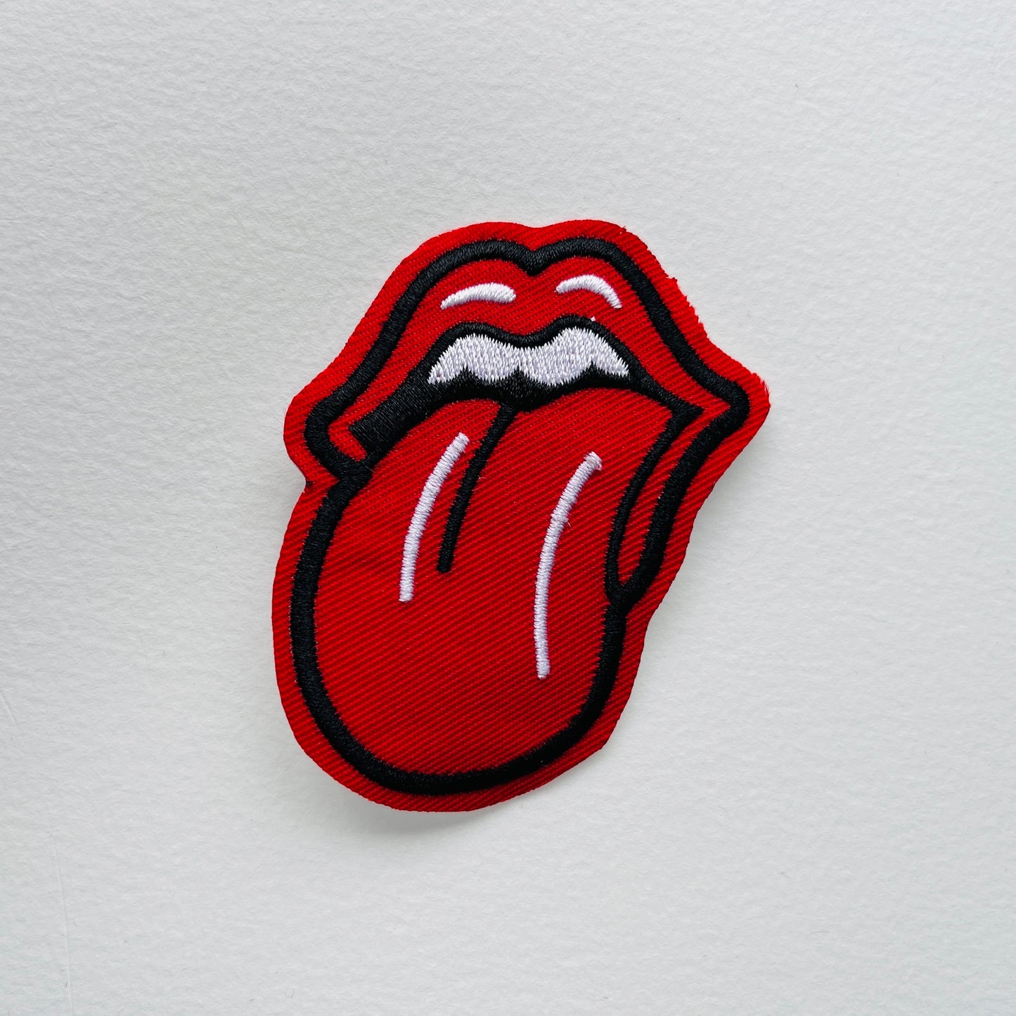 rollong stones logo, red tongue, 40 licks logo embroidered iron on embroidered patch appliqué badge